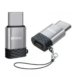 Adaptador OTG Tipo-C para micro USB V8 - Hrebos - HS-221 — foto do produto
