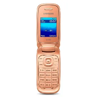 Celular Samsung flip GT-E1272 dual SIM tela 1.77" - dourado