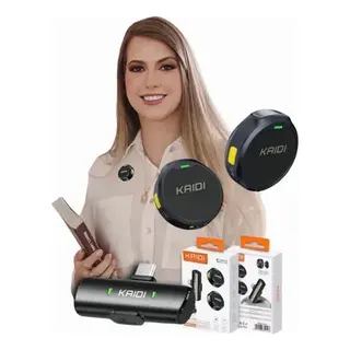 Microfone sem fio lapela duplo anti ruído para iPhone 08 ao 14 Vianova — foto do produto