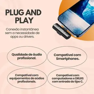 Microfone sem fio lapela duplo anti ruído para iPhone 08 ao 14 Vianova — foto do produto