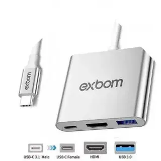 Adaptador multifuncional 4k para Tipo-C - Exbom - U3V-A3N1 — foto do produto