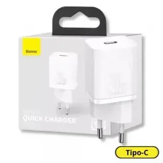 Fonte / carregador turbo 20W super si USB-c branco - Baseus