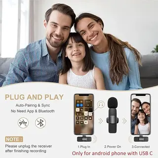 2 peças microfone de lapela sem fio para telefone , microfone duplo — foto do produto