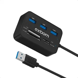Hub USB 2.0 com leitor de cartão 7×1 SD micro pro duo