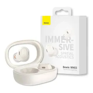 Fone de ouvido Bluetooth TWS bowie WM03 - branco - Baseus — foto do produto