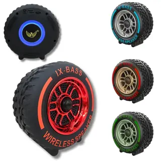 Caixa de som Bluetooth roda pneu x-bass 10W com LED RGB Altomex AL-779