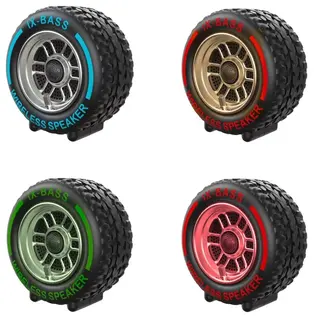 Caixa de som Bluetooth roda pneu x-bass 10W com LED RGB Altomex AL-779 — foto do produto