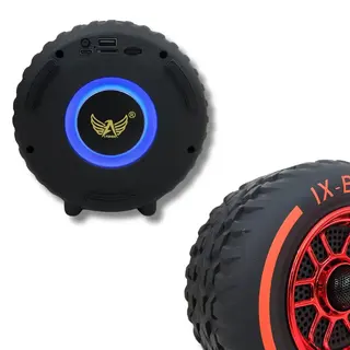 Caixa de som Bluetooth roda pneu x-bass 10W com LED RGB Altomex AL-779 — foto do produto