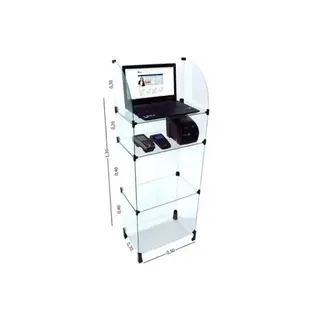 Balcão de vidro 50l x 140A x 30p cm — foto do produto