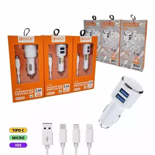 Kit carregador veicular 3.0A 18W USB + cabo KAIDI