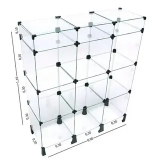 Balcão de vidro 90l x 110A x 30p cm