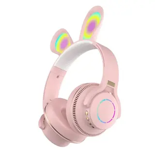 Headphone Bluetooth com orelha de coelho e luzes RGB Altomex B-19-E — foto do produto