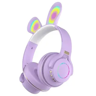 Headphone Bluetooth com orelha de coelho e luzes RGB Altomex B-19-E — foto do produto
