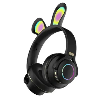 Headphone Bluetooth com orelha de coelho e luzes RGB Altomex B-19-E — foto do produto