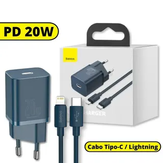 Kit carregador turbo PD 20W super si + cabo Tipo-C Baseus
