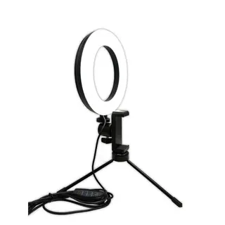 Ring light de mesa iluminador de LED tripé 6 polegadas com suporte — foto do produto