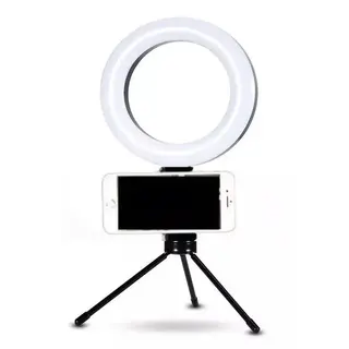 Ring light de mesa iluminador de LED tripé 6 polegadas com suporte — foto do produto