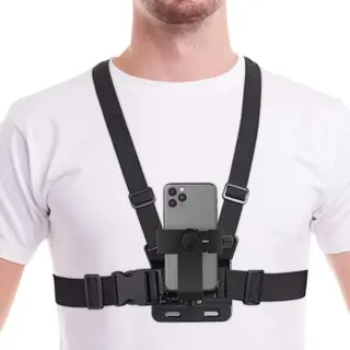 Suporte peitoral ajustável para celular e gopro – colete
