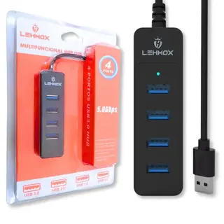Hub USB 3.0 com 4 portas - Lehmox - LEY-1835