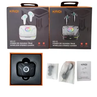 Fone de ouvido TWS gamer com LED RGB - KAIDI - KD-G1 — foto do produto