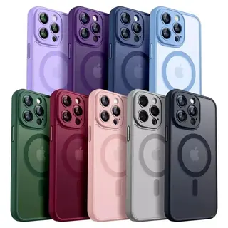Capinha fosca magnética com compatível com iPhone - cores sortidas