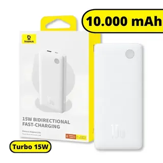 Power bank turbo 15W airpow lite 10.000mAh - branco - Baseus — foto do produto