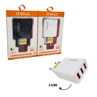 Fonte / carregador 3 USB 5.1A - a'Gold - CA36-4 — foto do produto