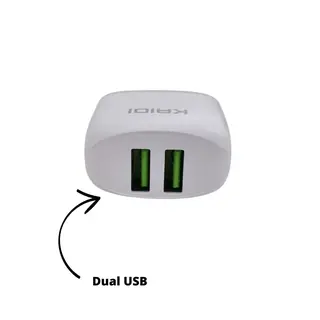 Fonte / carregador dual USB 2.4A / 12 w - KAIDI - KD-556 — foto do produto