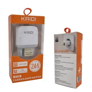 Fonte / carregador dual USB 2.4A / 12 w - KAIDI - KD-556 — foto do produto