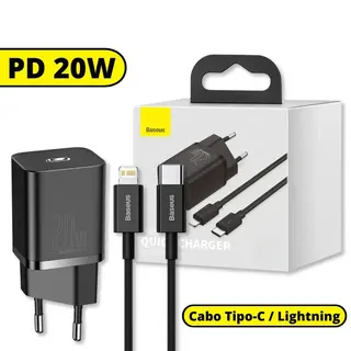 Kit carregador turbo PD 20W super si + cabo Tipo-C Baseus