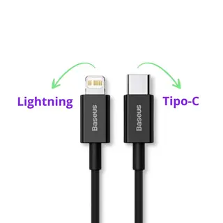 Kit carregador turbo PD 20W super si + cabo Tipo-C Baseus — foto do produto