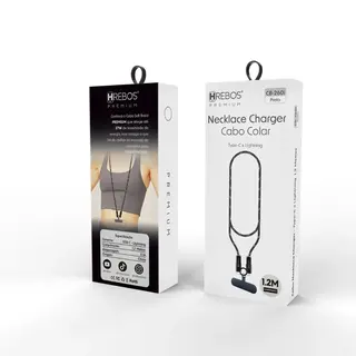 Cordão com cabo carregador 27W necklace charge cable Hrebos CB-260I