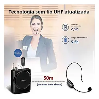 Microfone sem fio headset conferencia professor show wireles — foto do produto