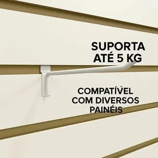 Gancho para painel canaletado 10cm — kit com 100 unidades — foto do produto
