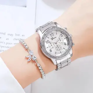 Relógio feminio + pulseira de brinde