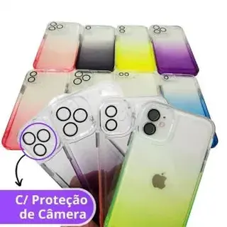 Capinha TPU degradê com protetor de câmera