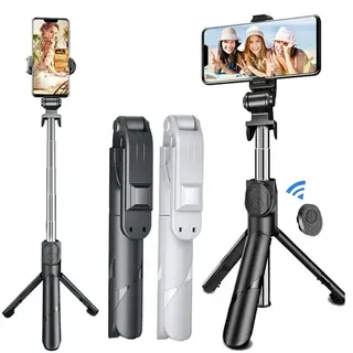Kit vlog - microfone de lapela sem fio + tripé com controle remoto — foto do produto