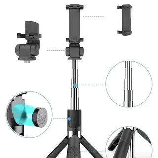 Kit vlog - microfone de lapela sem fio + tripé com controle remoto — foto do produto