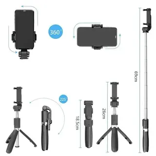Kit vlog - microfone de lapela sem fio + tripé com controle remoto — foto do produto
