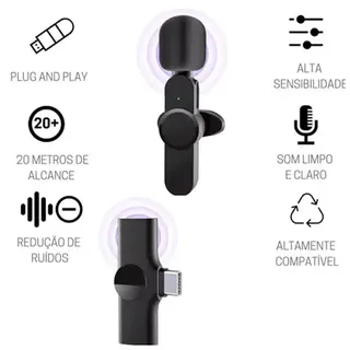Kit vlog - microfone de lapela sem fio + tripé com controle remoto — foto do produto