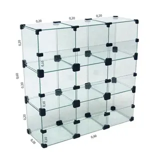 Baleiro de vidro 60l x 60A x 20p cm