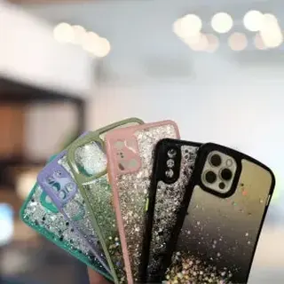 Capinha acrílico shine com borda colorida