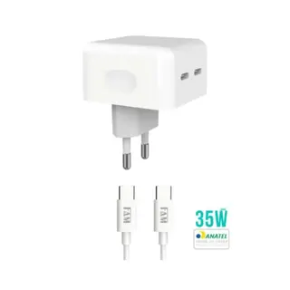 Kit carregador 2 USB-c 1.2m 35W - FAM — foto do produto