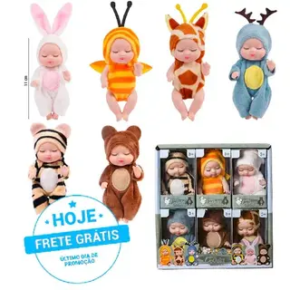 (kit 1) 6 mini reborns bichinhos