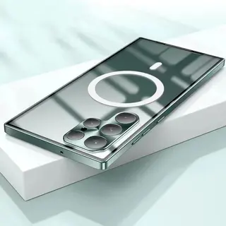 Case compatível com Samsung MagSafe de vidro temperado e alumínio — foto do produto