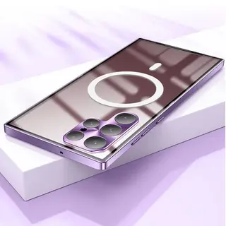 Case compatível com Samsung MagSafe de vidro temperado e alumínio — foto do produto