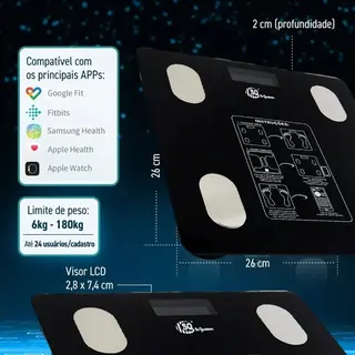 Balança digital corporal bioimpedância Bluetooth app — foto do produto