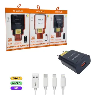 Kit 25 carregadores USB 30W 6.0A a'Gold CA27 — e — foto do produto