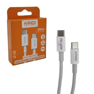 Cabo de dados turbo PD 60W Tipo-C para Tipo-C - KAIDI - KD-27 — foto do produto