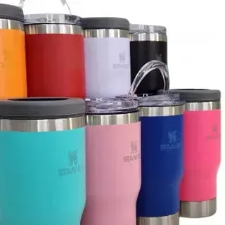 Copo térmico inox 420ml com porta garrafa latinha e abridor — foto do produto